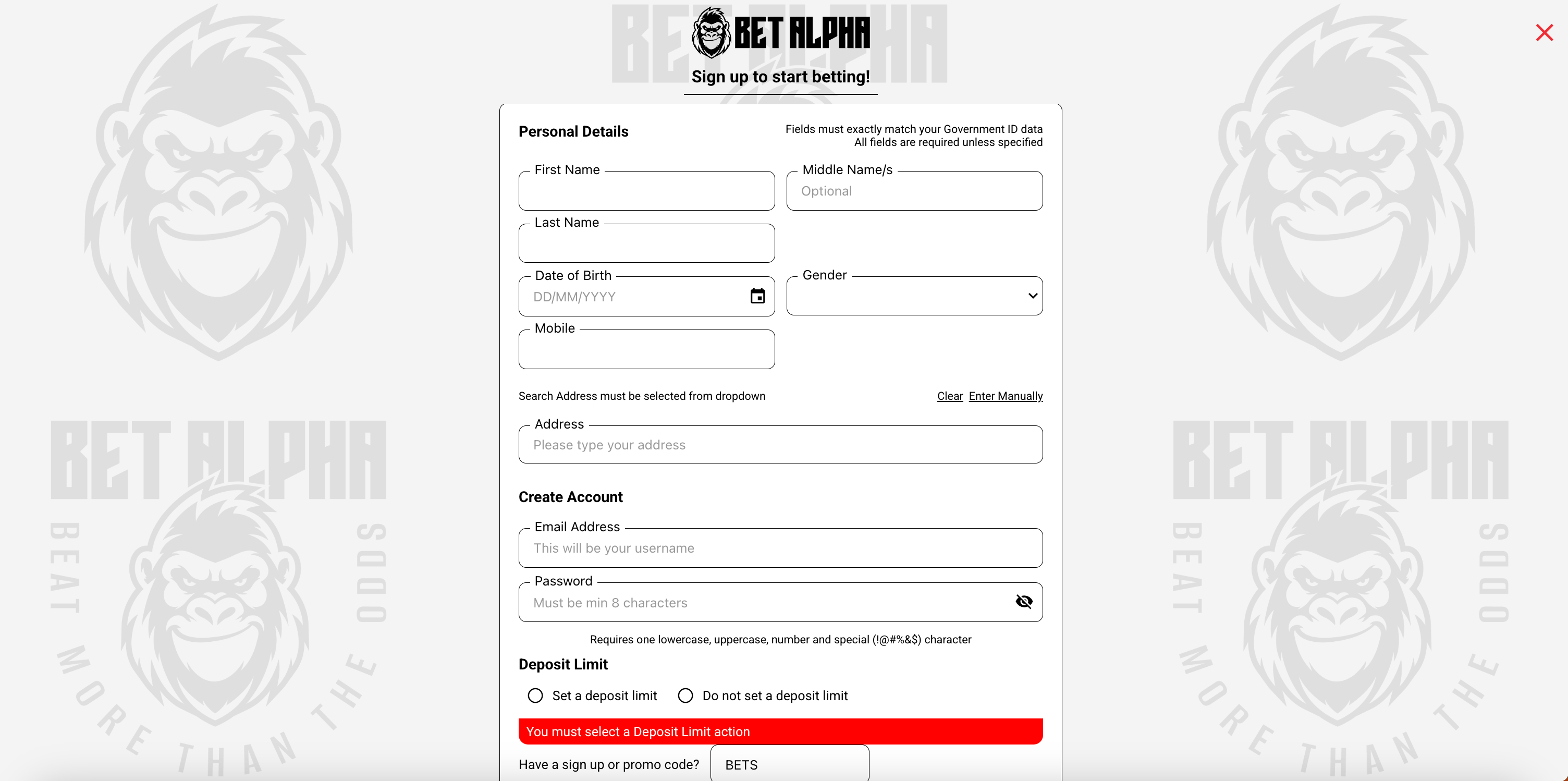 Bet Alpha Sign Up